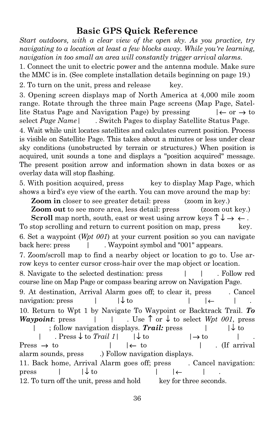 Basic gps quick reference | Eagle Electronics IntelliMap 640C User Manual | Page 42 / 136