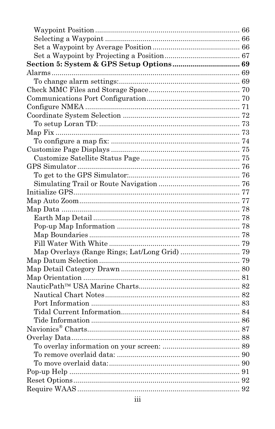 Eagle Electronics IntelliMap 640C User Manual | Page 5 / 136