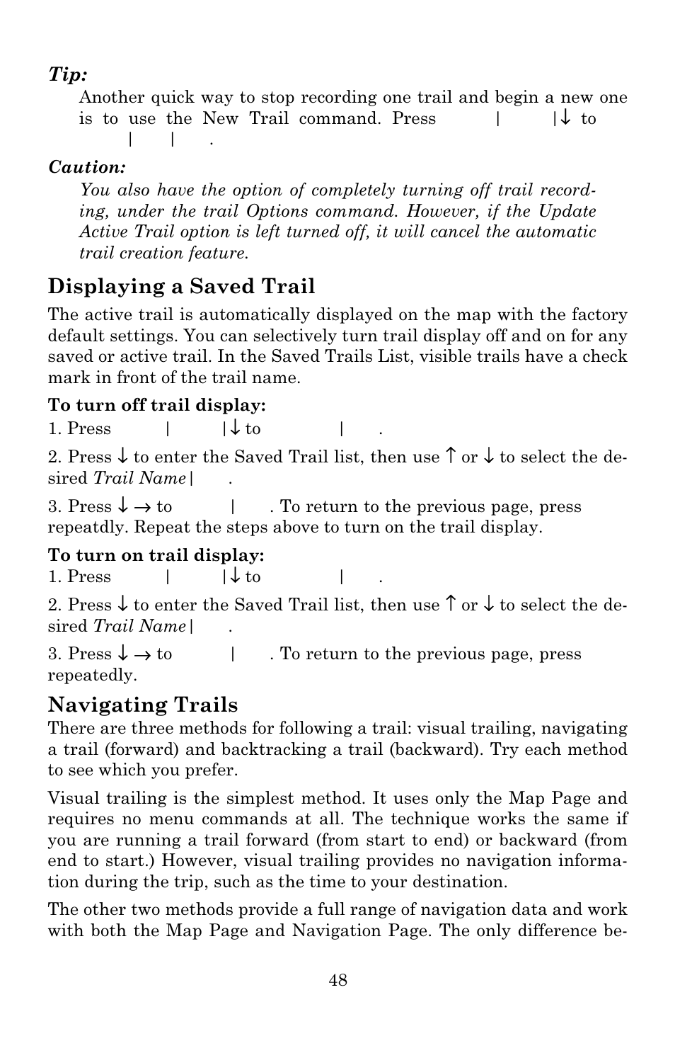 Displaying a saved trail, Navigating trails | Eagle Electronics IntelliMap 640C User Manual | Page 54 / 136