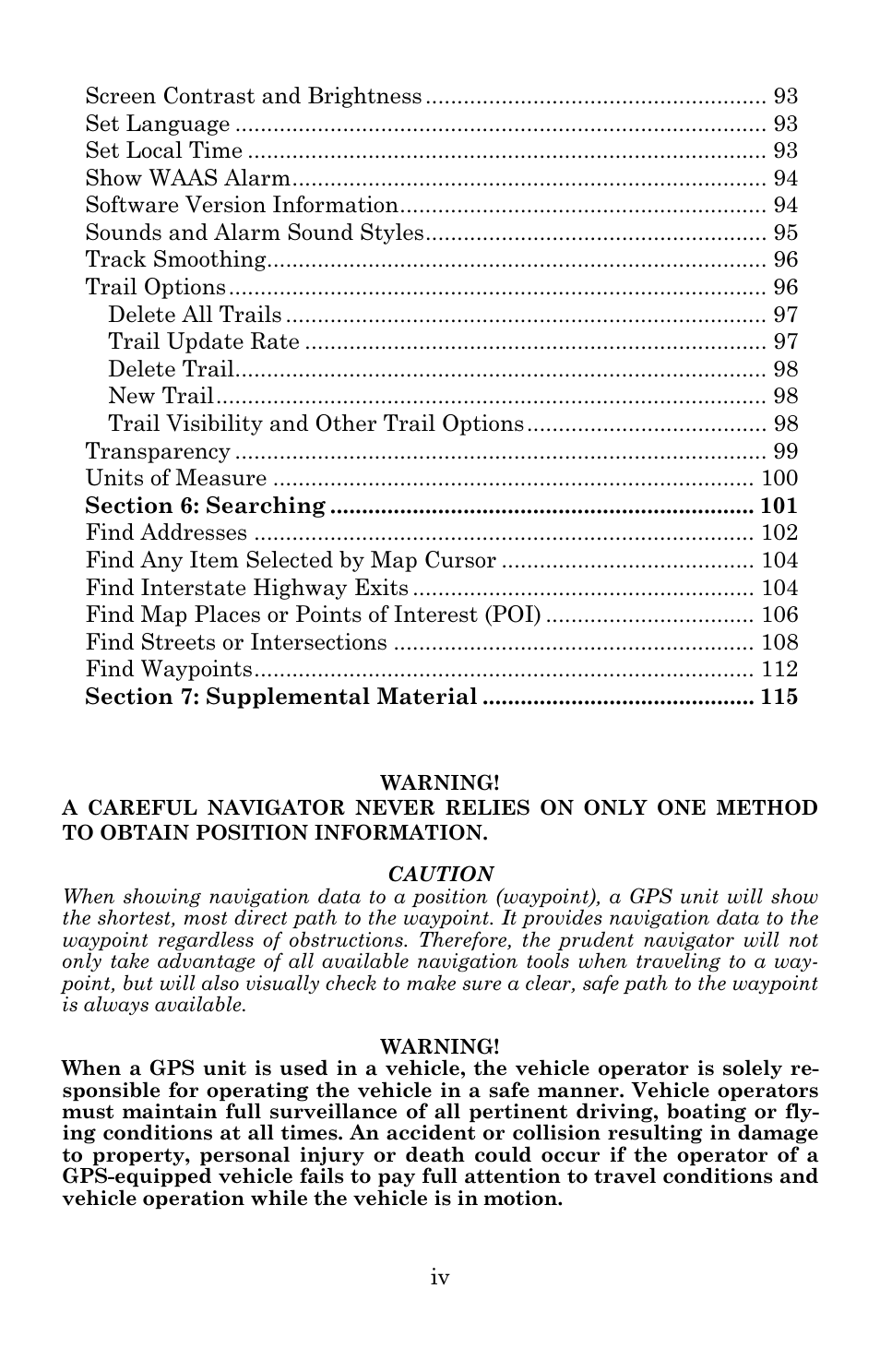 Eagle Electronics IntelliMap 640C User Manual | Page 6 / 136