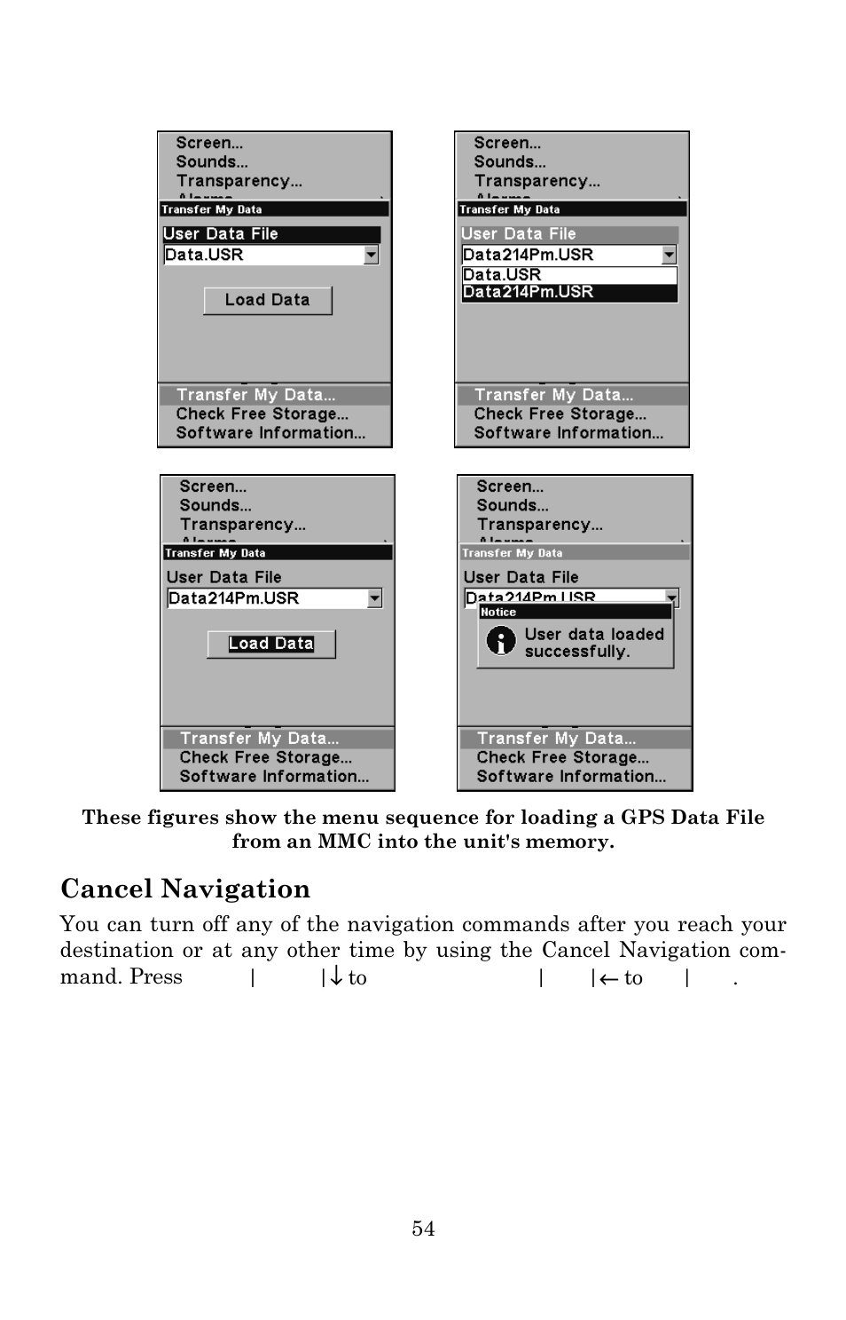 Cancel navigation | Eagle Electronics IntelliMap 640C User Manual | Page 60 / 136