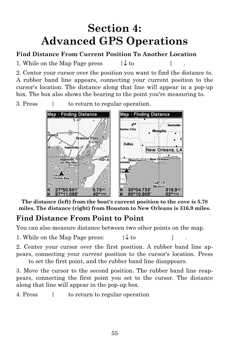 Find distance from point to point | Eagle Electronics IntelliMap 640C User Manual | Page 61 / 136