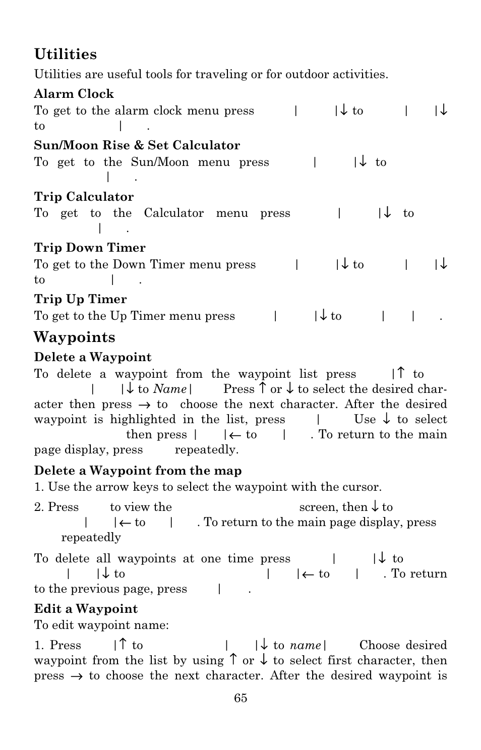 Utilities, Waypoints | Eagle Electronics IntelliMap 640C User Manual | Page 71 / 136