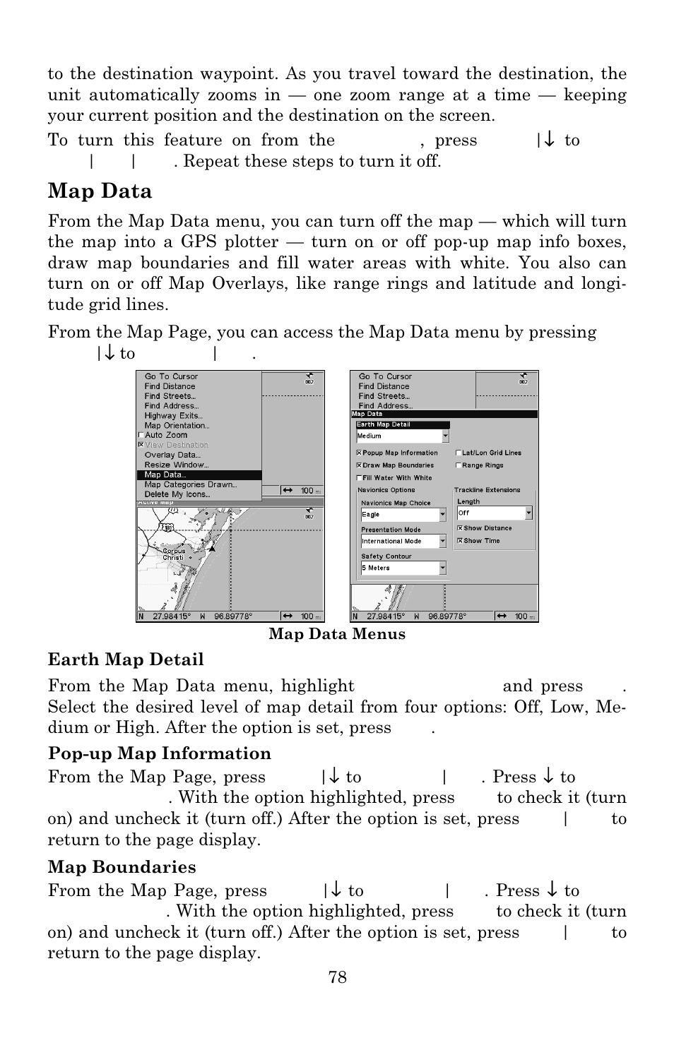 Map data | Eagle Electronics IntelliMap 640C User Manual | Page 84 / 136