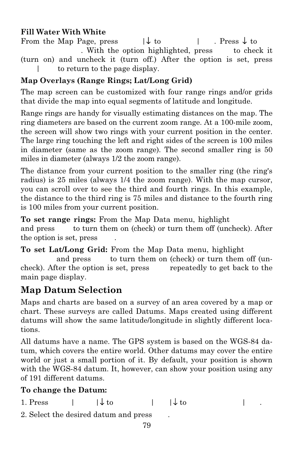 Map datum selection | Eagle Electronics IntelliMap 640C User Manual | Page 85 / 136