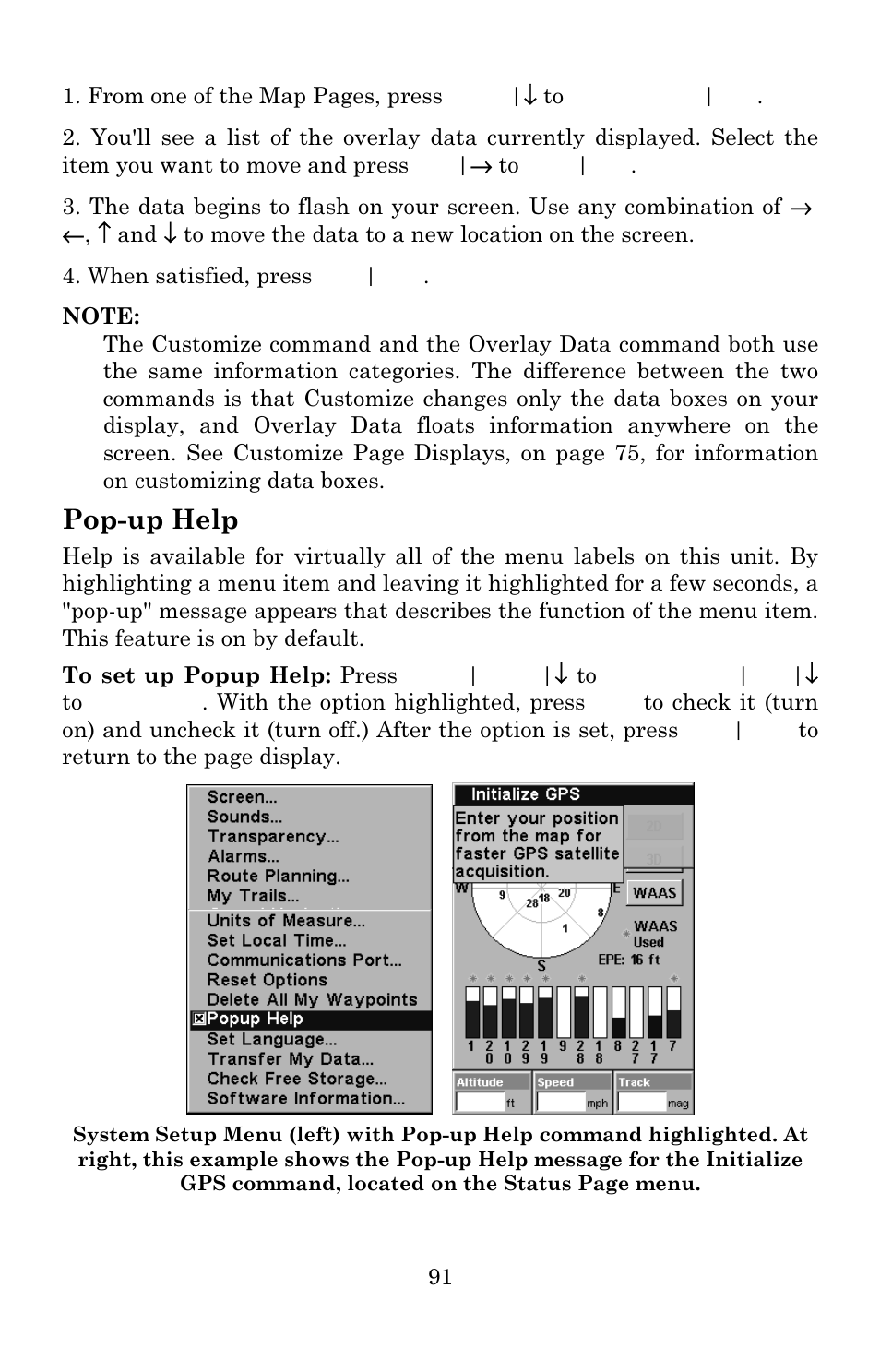 Pop-up help | Eagle Electronics IntelliMap 640C User Manual | Page 97 / 136