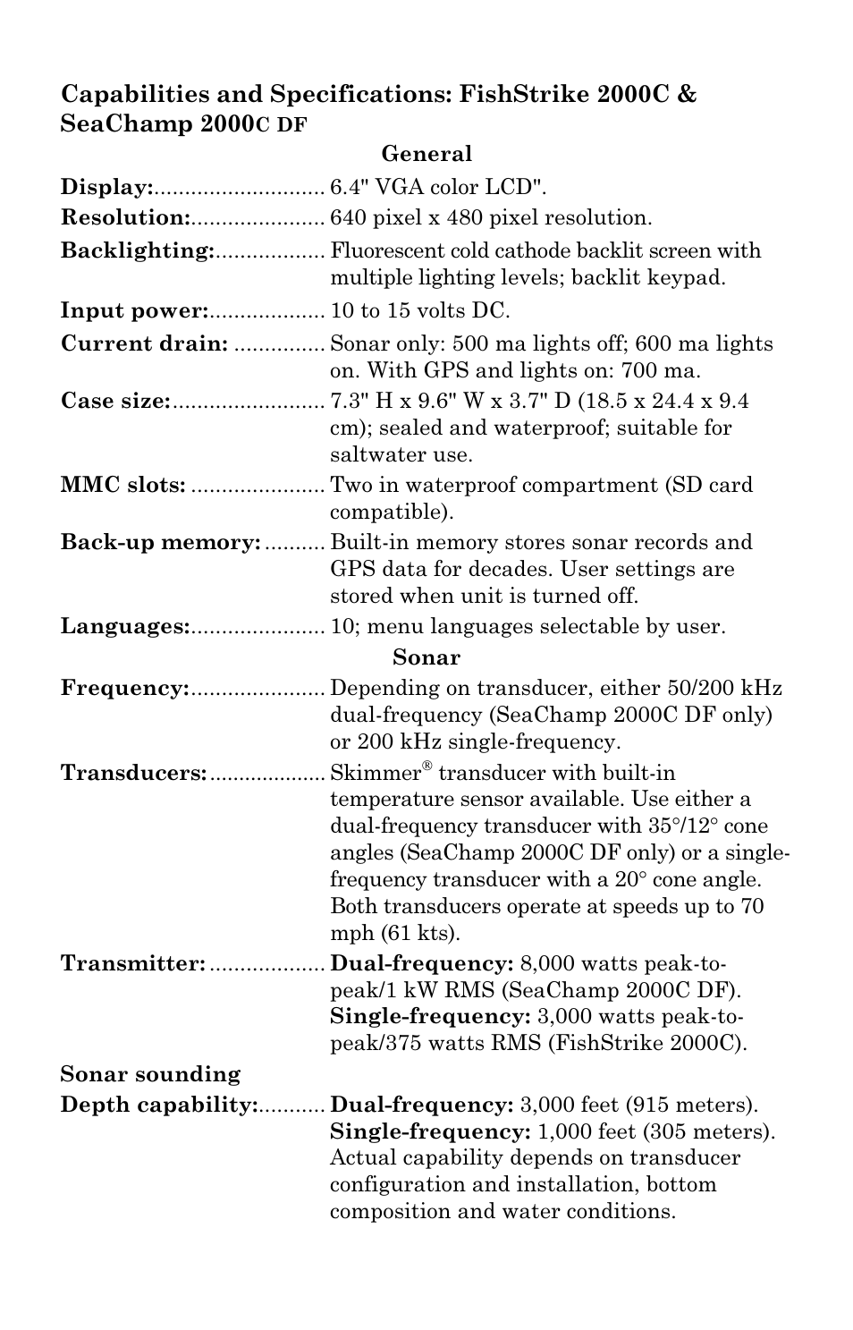 Eagle Electronics SeaChamp 2000 User Manual | Page 11 / 200