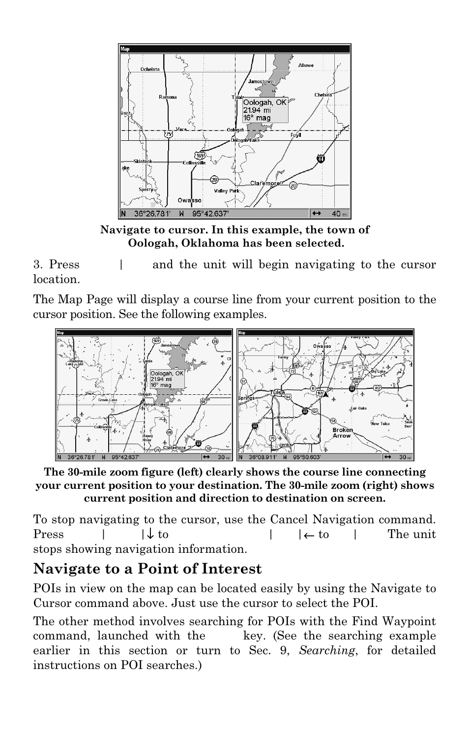 Navigate to a point of interest | Eagle Electronics SeaChamp 2000 User Manual | Page 117 / 200