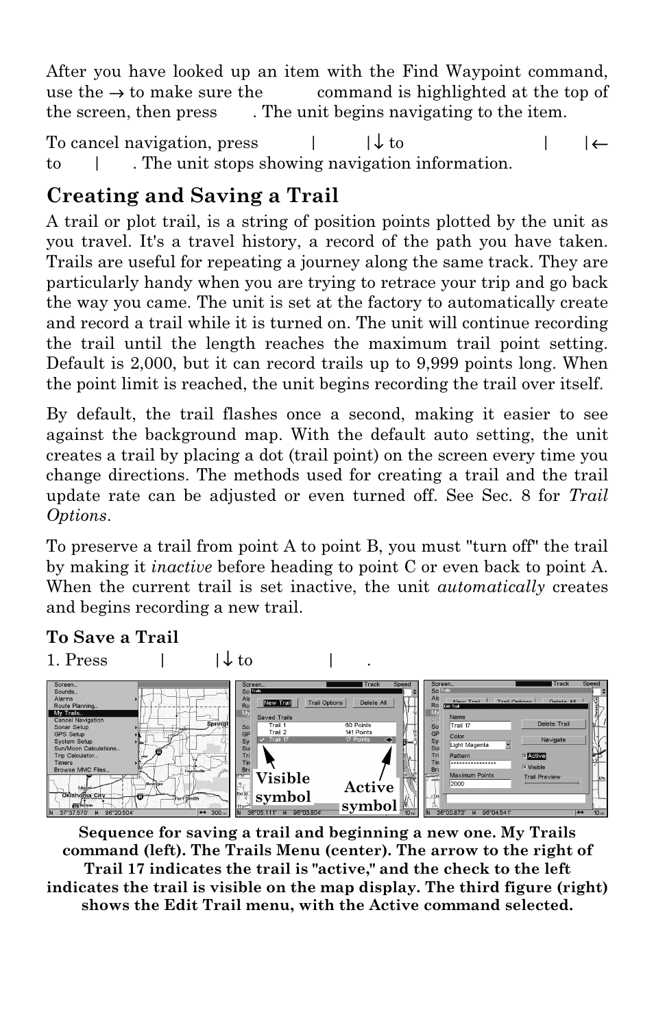 Creating and saving a trail | Eagle Electronics SeaChamp 2000 User Manual | Page 118 / 200