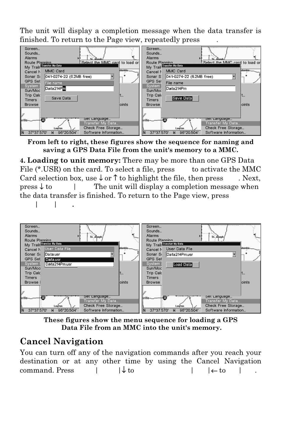 Cancel navigation | Eagle Electronics SeaChamp 2000 User Manual | Page 124 / 200