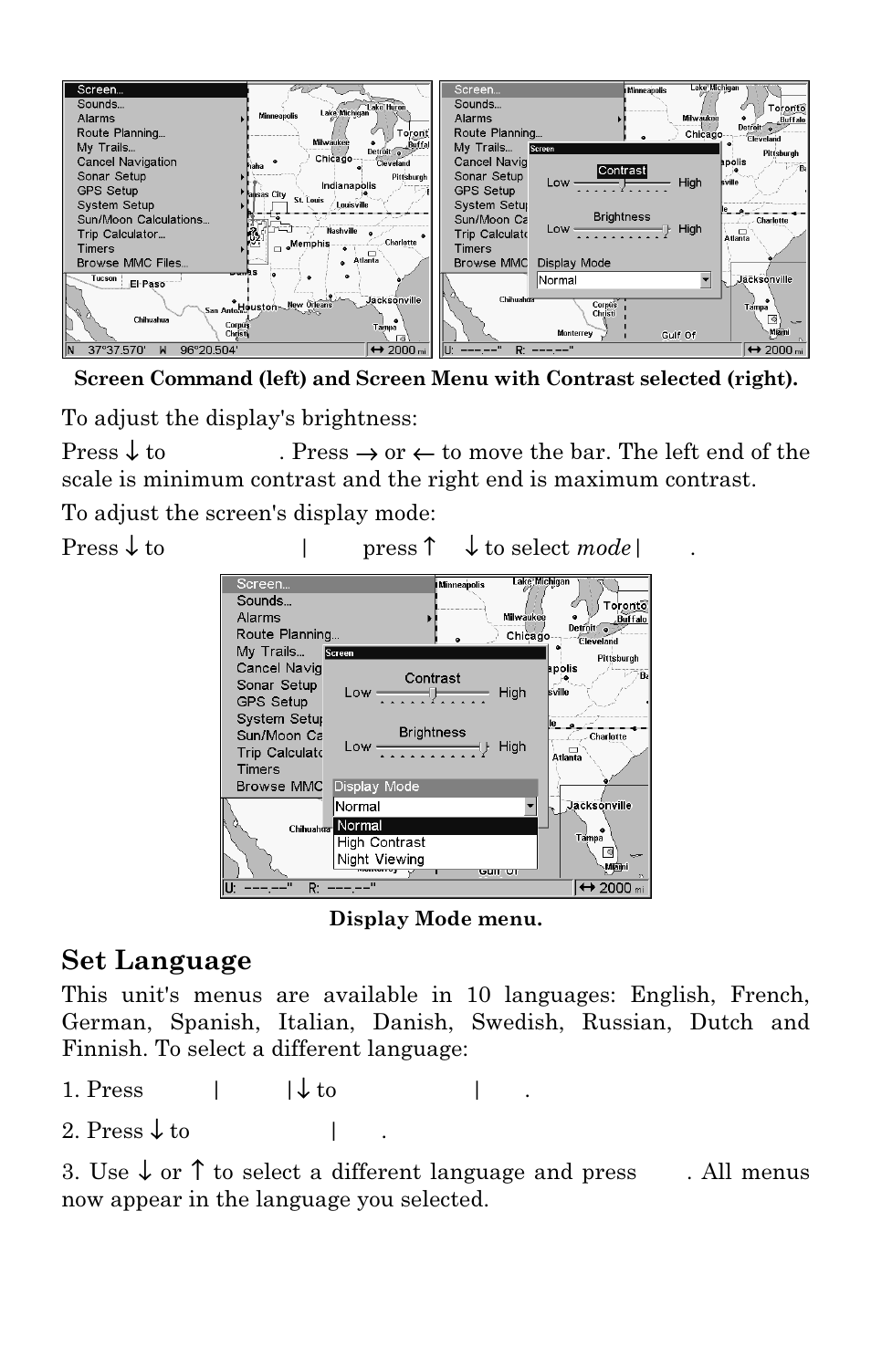 Set language | Eagle Electronics SeaChamp 2000 User Manual | Page 164 / 200