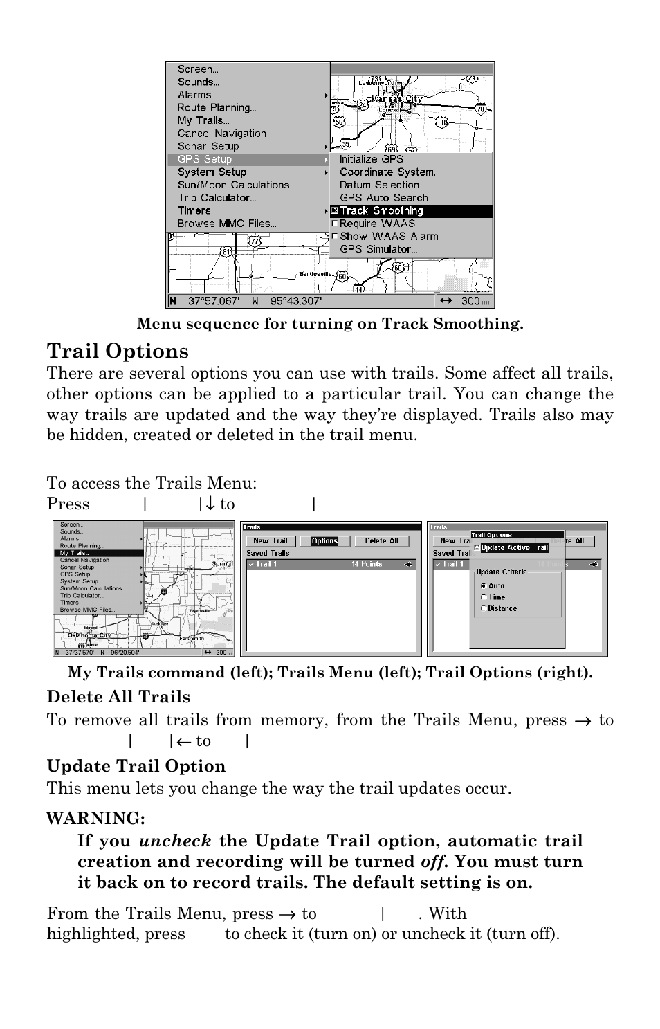 Trail options | Eagle Electronics SeaChamp 2000 User Manual | Page 168 / 200