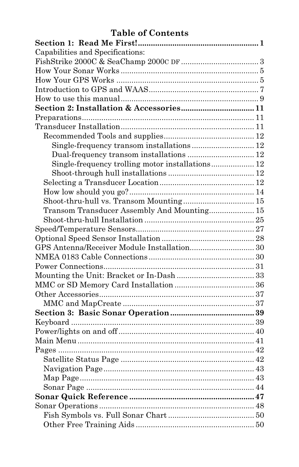 Eagle Electronics SeaChamp 2000 User Manual | Page 3 / 200