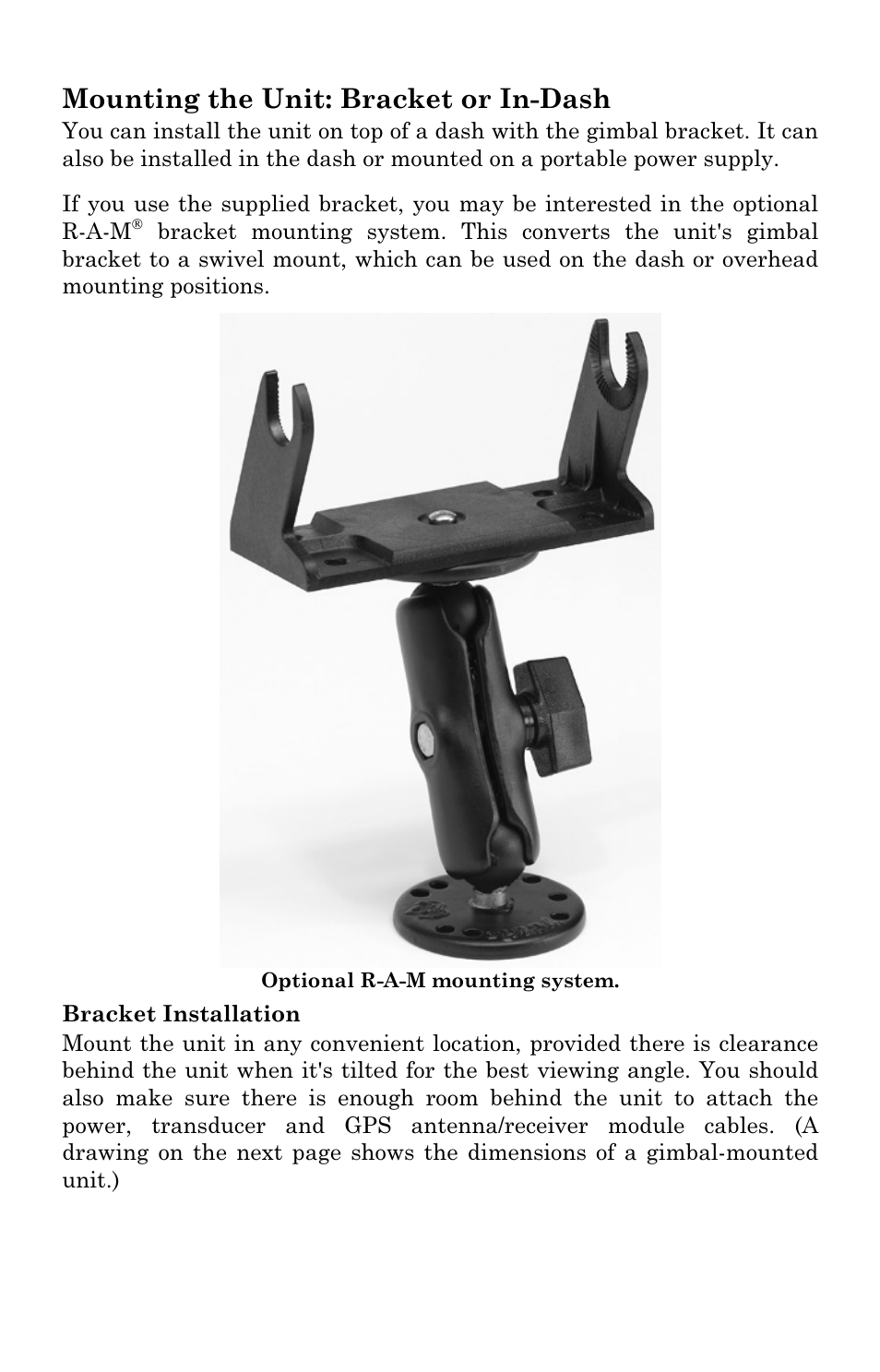 Mounting the unit: bracket or in-dash | Eagle Electronics SeaChamp 2000 User Manual | Page 41 / 200