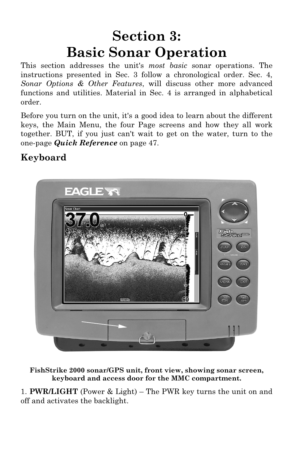 Keyboard | Eagle Electronics SeaChamp 2000 User Manual | Page 47 / 200