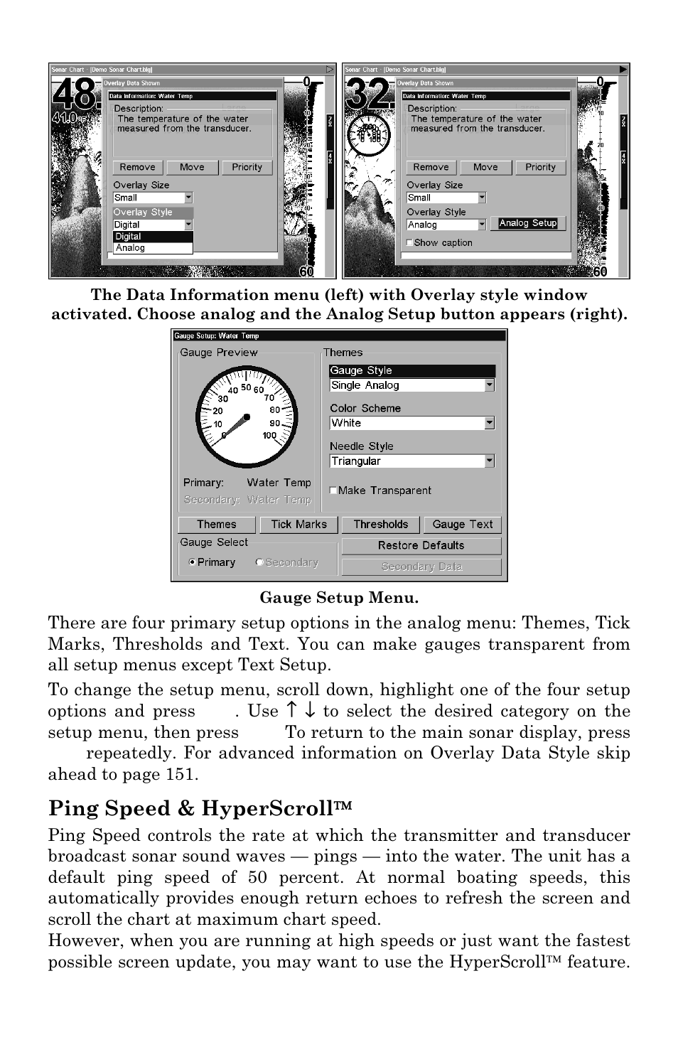 Ping speed & hyperscroll | Eagle Electronics SeaChamp 2000 User Manual | Page 78 / 200