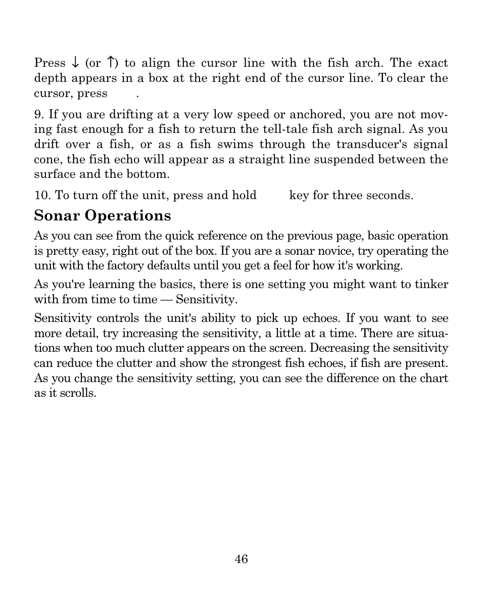 Sonar operations | Eagle Electronics FISH MARK 500CDF User Manual | Page 52 / 112