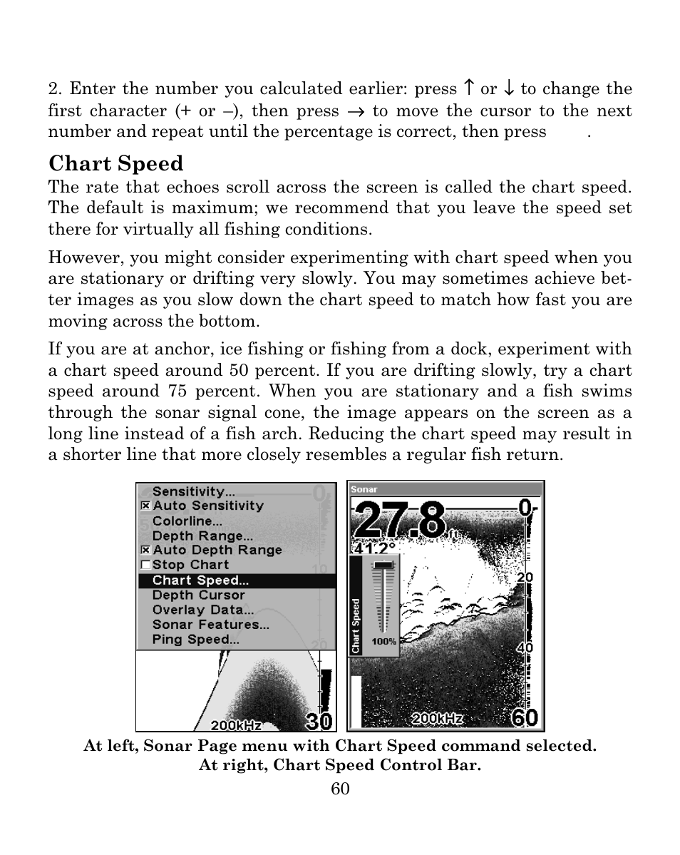 Chart speed | Eagle Electronics FISH MARK 500CDF User Manual | Page 66 / 112