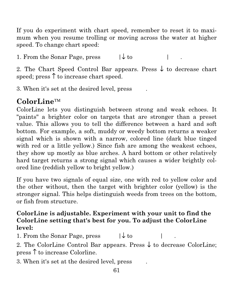 Colorline | Eagle Electronics FISH MARK 500CDF User Manual | Page 67 / 112