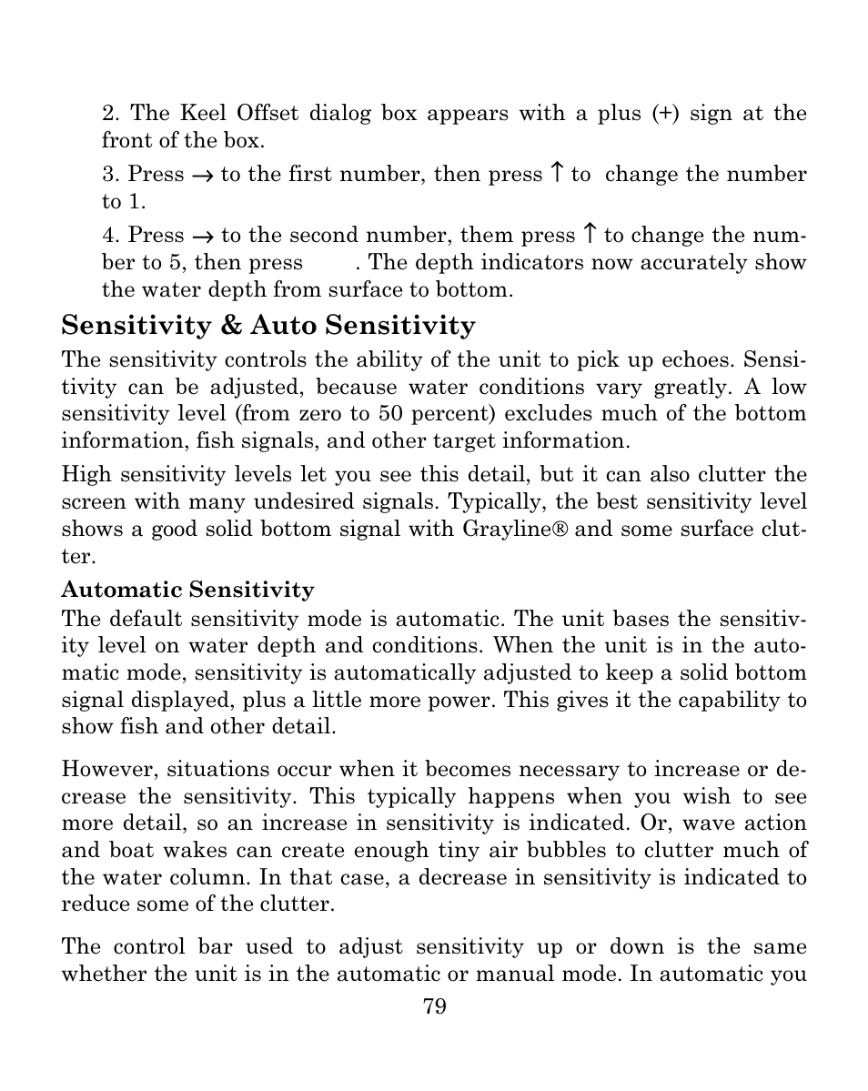 Sensitivity & auto sensitivity | Eagle Electronics FISH MARK 500CDF User Manual | Page 85 / 112