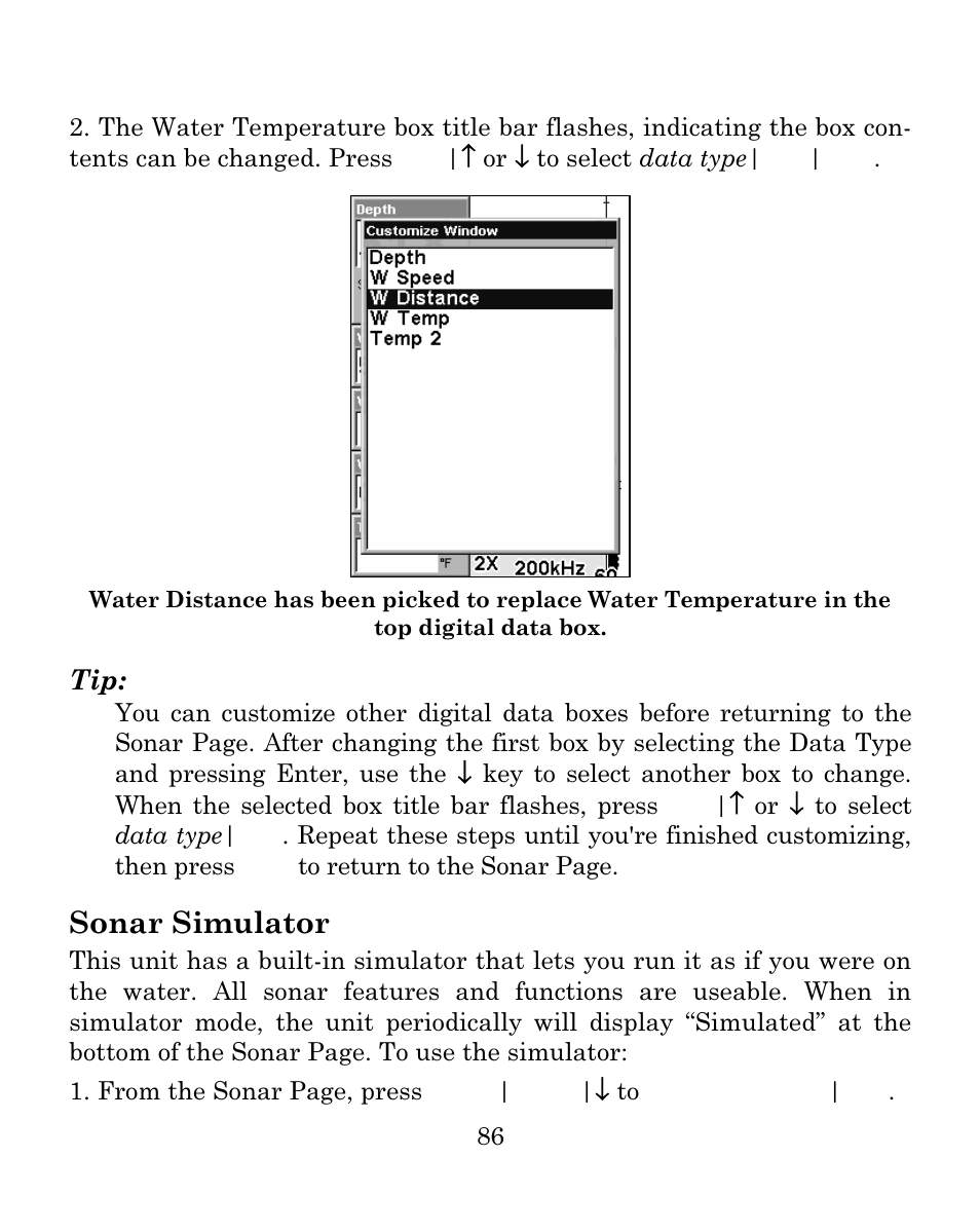 Sonar simulator | Eagle Electronics FISH MARK 500CDF User Manual | Page 92 / 112