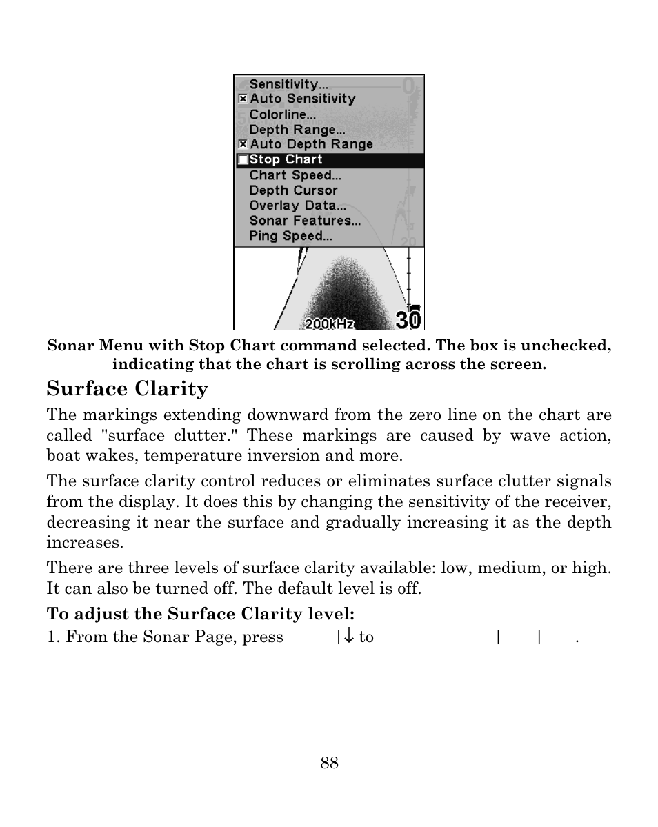 Surface clarity | Eagle Electronics FISH MARK 500CDF User Manual | Page 94 / 112