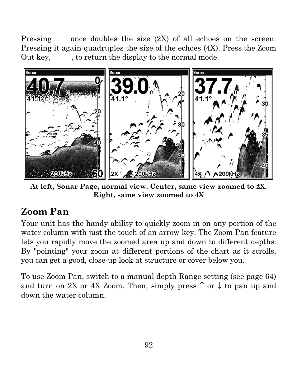 Zoom pan | Eagle Electronics FISH MARK 500CDF User Manual | Page 98 / 112