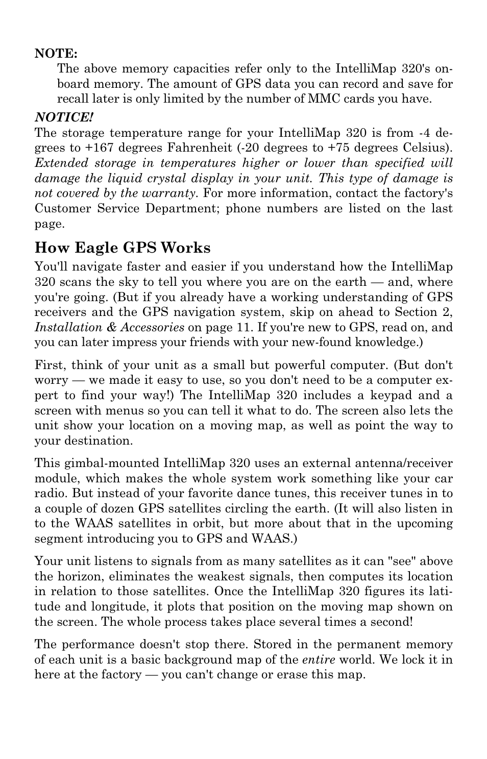 How eagle gps works | Eagle Electronics IntelliMap 320 User Manual | Page 10 / 128