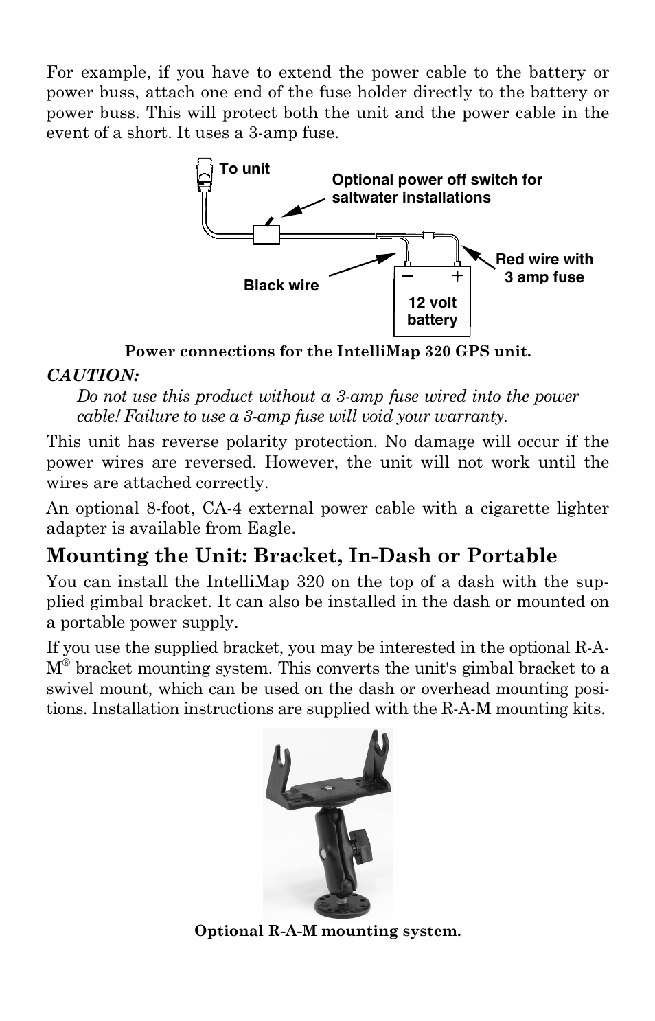 Mounting the unit: bracket, in-dash or portable | Eagle Electronics IntelliMap 320 User Manual | Page 19 / 128