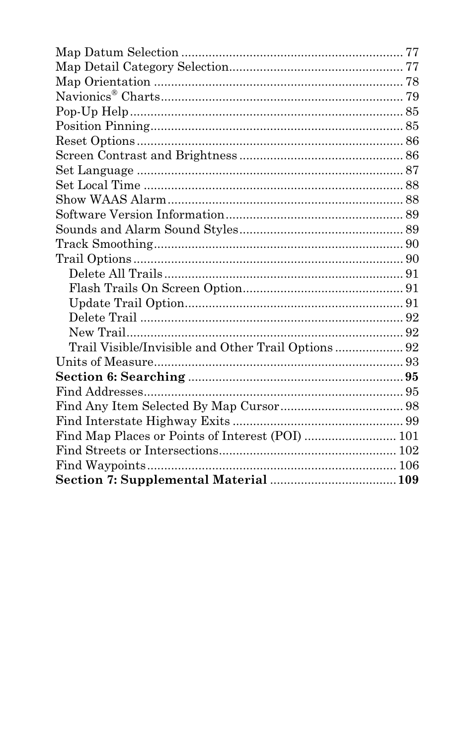 Eagle Electronics IntelliMap 320 User Manual | Page 5 / 128