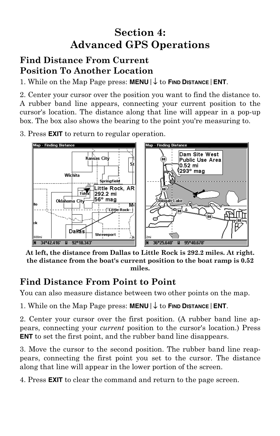 Find distance from point to point | Eagle Electronics IntelliMap 320 User Manual | Page 59 / 128