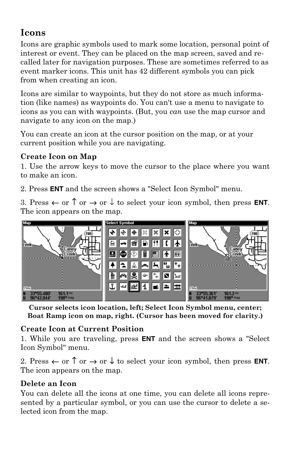 Icons | Eagle Electronics IntelliMap 320 User Manual | Page 60 / 128