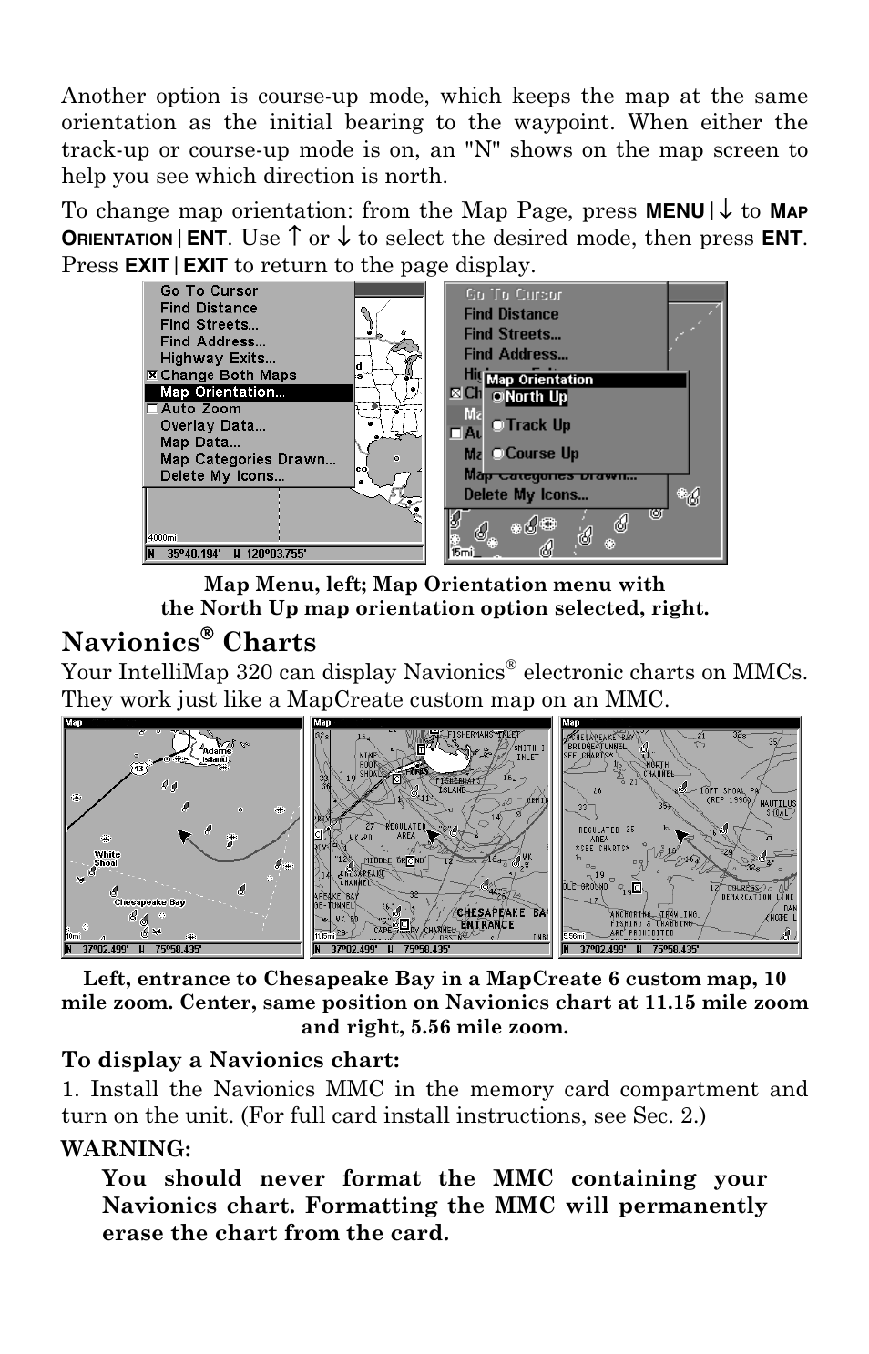 Navionics, Charts | Eagle Electronics IntelliMap 320 User Manual | Page 85 / 128