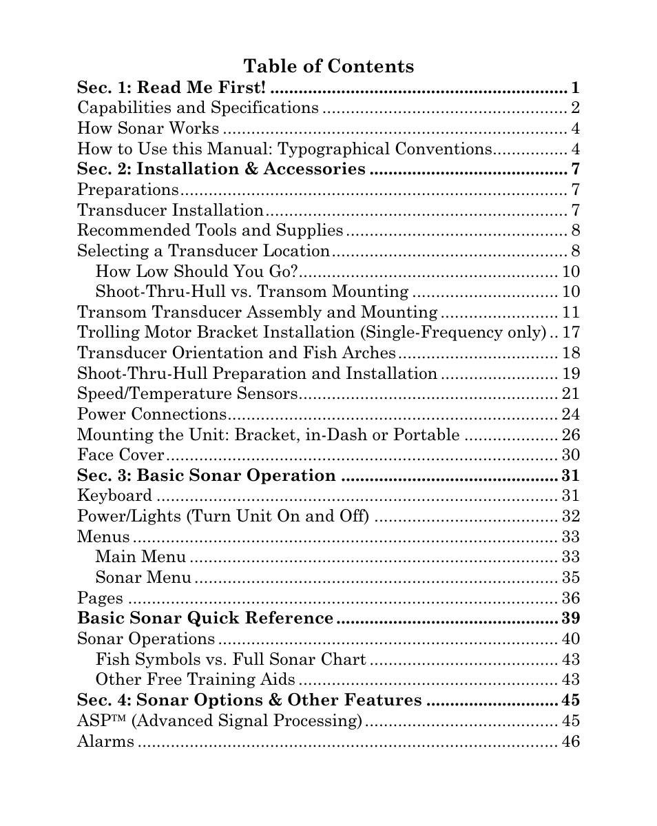 Eagle Electronics SeaFinder 480DF User Manual | Page 3 / 96