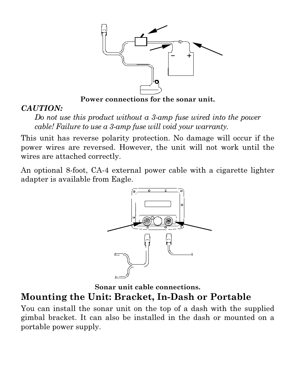 Mounting the unit: bracket, in-dash or portable | Eagle Electronics SeaFinder 480DF User Manual | Page 32 / 96