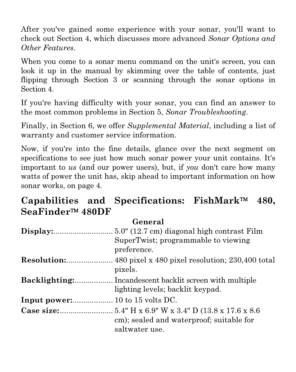 Eagle Electronics SeaFinder 480DF User Manual | Page 8 / 96
