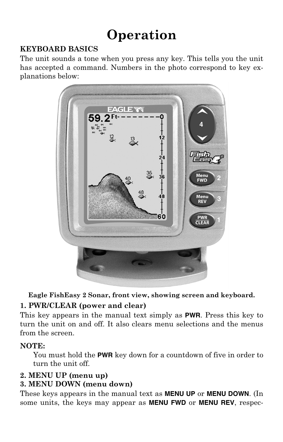 Operation | Eagle Electronics FISHEASY 2T User Manual | Page 31 / 68