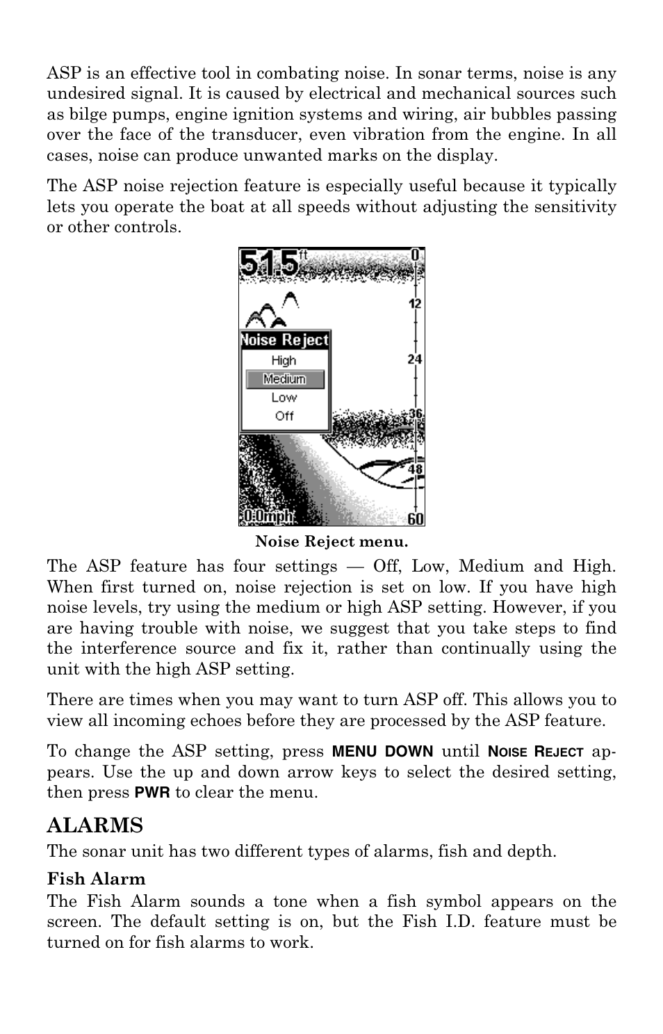 Alarms | Eagle Electronics FISHEASY 2T User Manual | Page 47 / 68