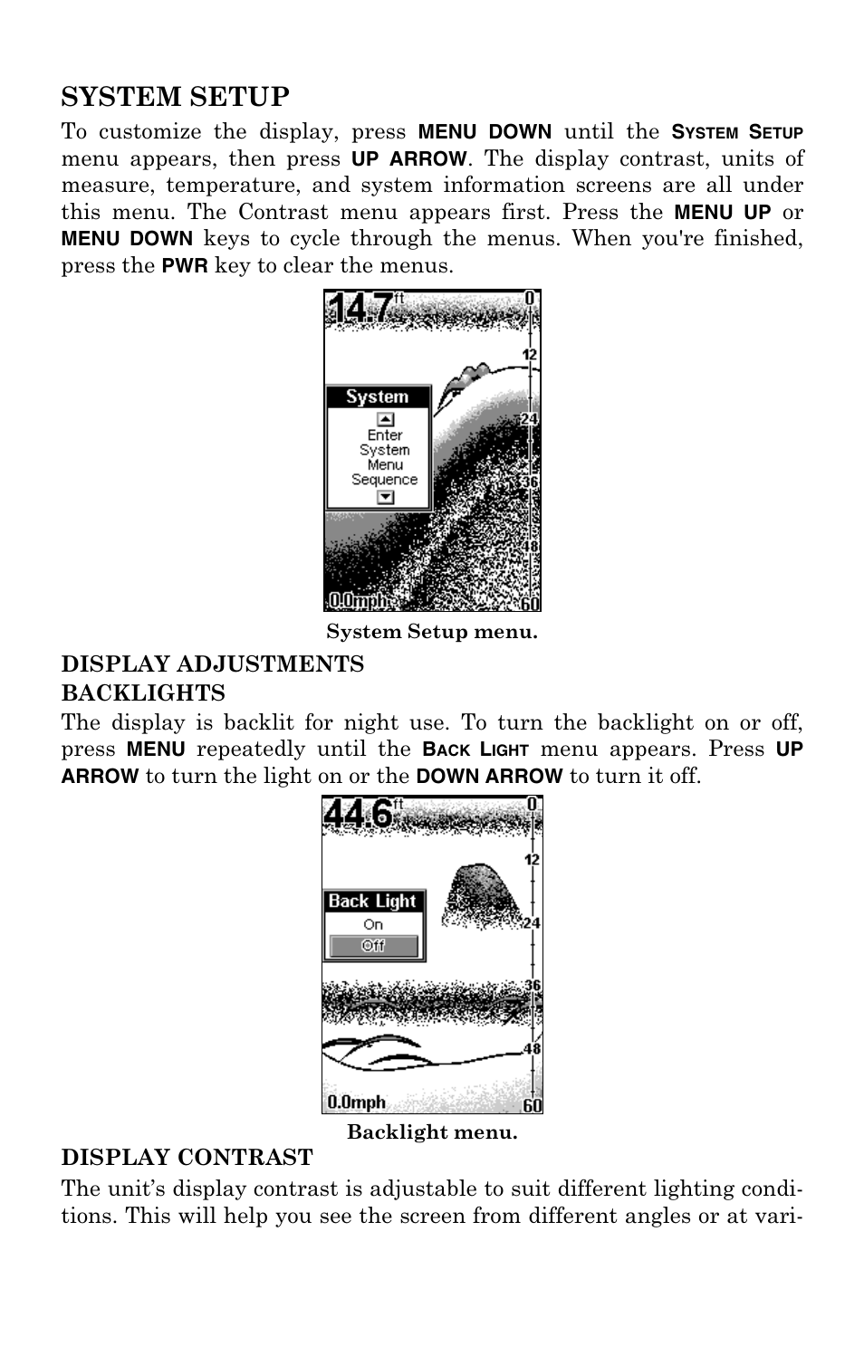 System setup | Eagle Electronics FISHEASY 2T User Manual | Page 50 / 68