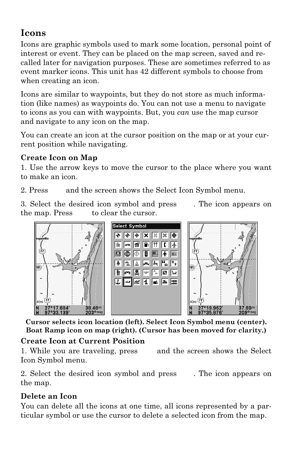 Icons | Eagle Electronics FishElite User Manual | Page 128 / 196