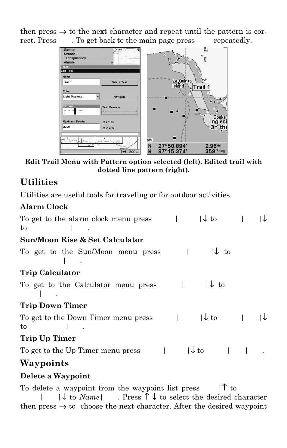 Utilities, Waypoints | Eagle Electronics FishElite User Manual | Page 136 / 196