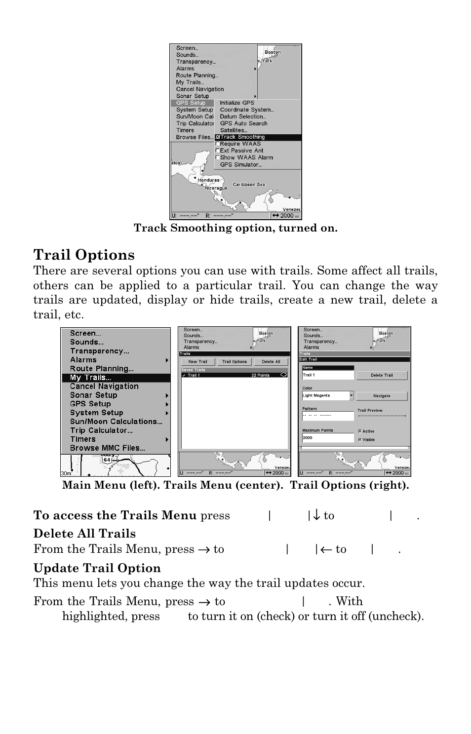 Trail options | Eagle Electronics FishElite User Manual | Page 165 / 196