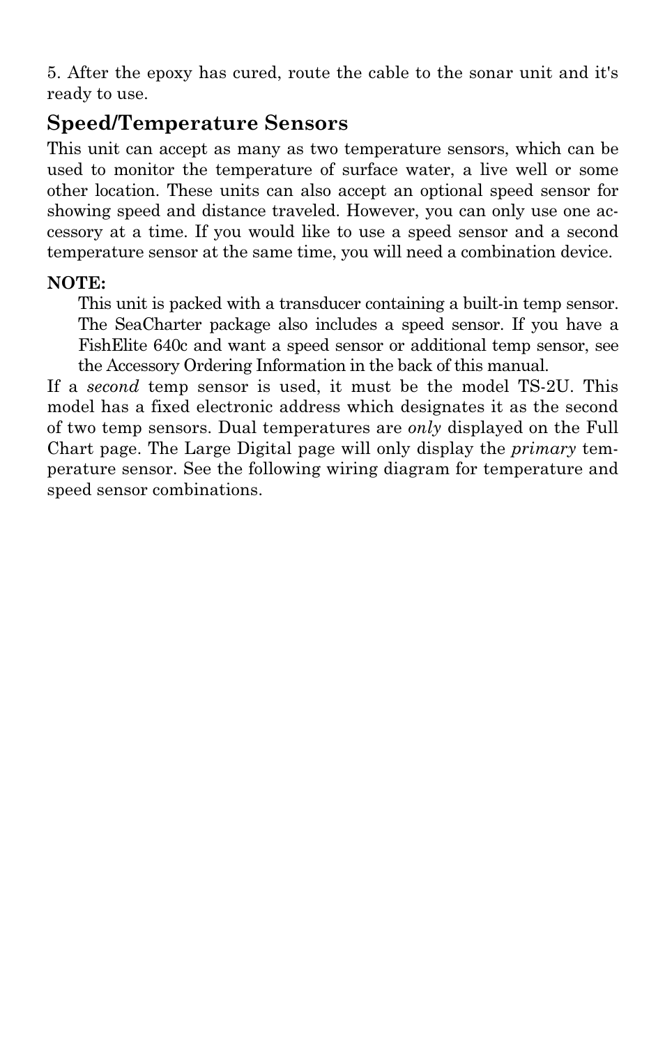 Speed/temperature sensors | Eagle Electronics FishElite User Manual | Page 36 / 196