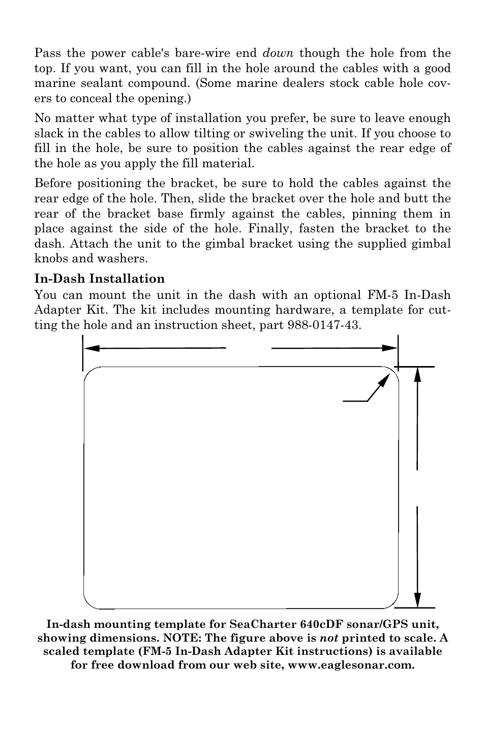 In-dash template | Eagle Electronics FishElite User Manual | Page 44 / 196