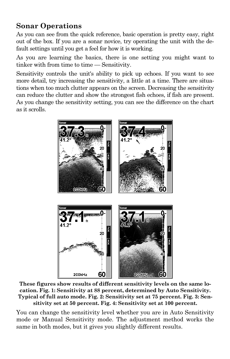 Sonar operations | Eagle Electronics FishElite User Manual | Page 58 / 196