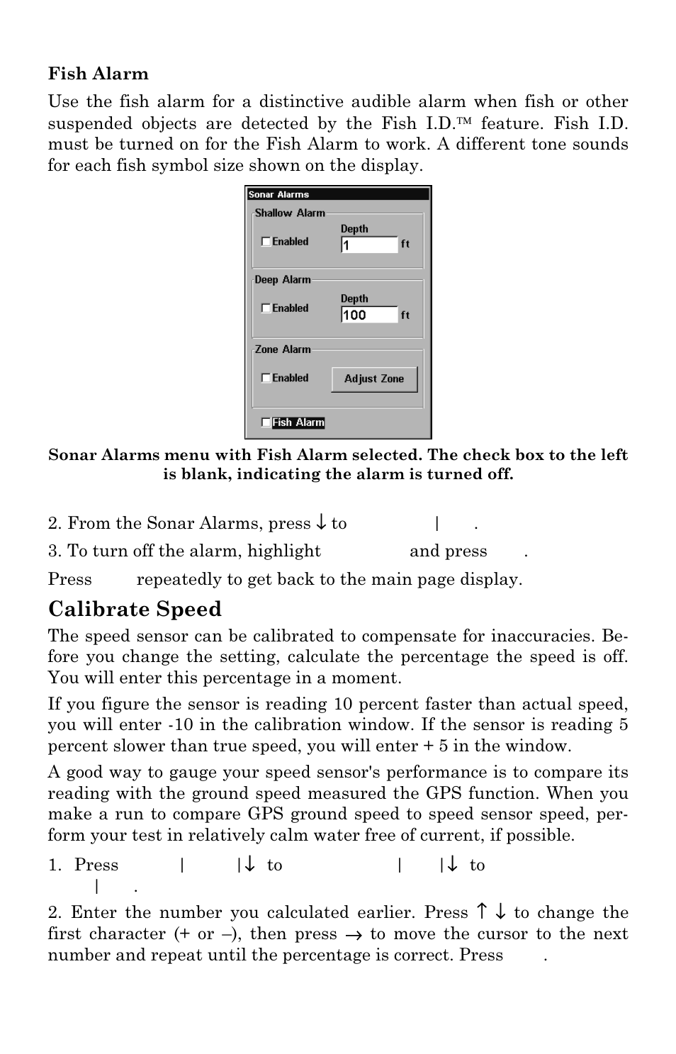 Calibrate speed | Eagle Electronics FishElite User Manual | Page 64 / 196