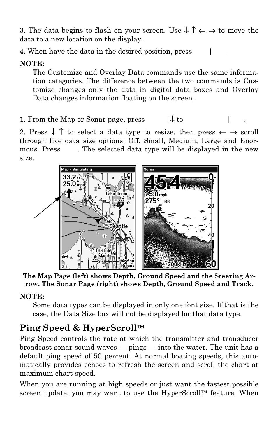 Ping speed & hyperscroll | Eagle Electronics FishElite User Manual | Page 77 / 196