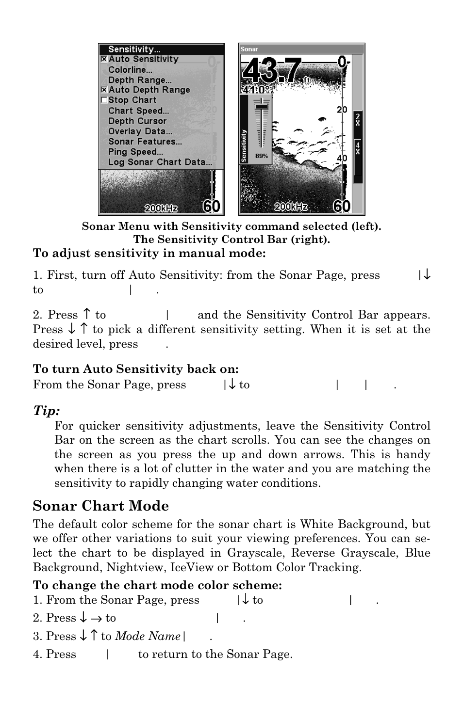 Sonar chart mode | Eagle Electronics FishElite User Manual | Page 82 / 196