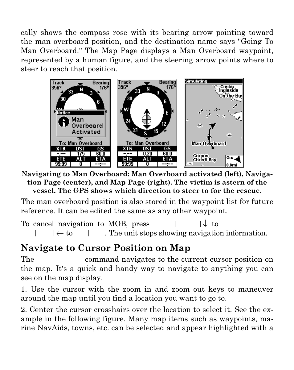 Navigate to cursor position on map | Eagle Electronics Cuda 250i User Manual | Page 114 / 172