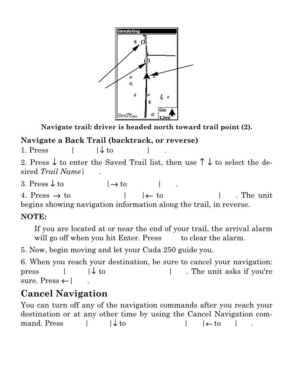 Cancel navigation | Eagle Electronics Cuda 250i User Manual | Page 122 / 172